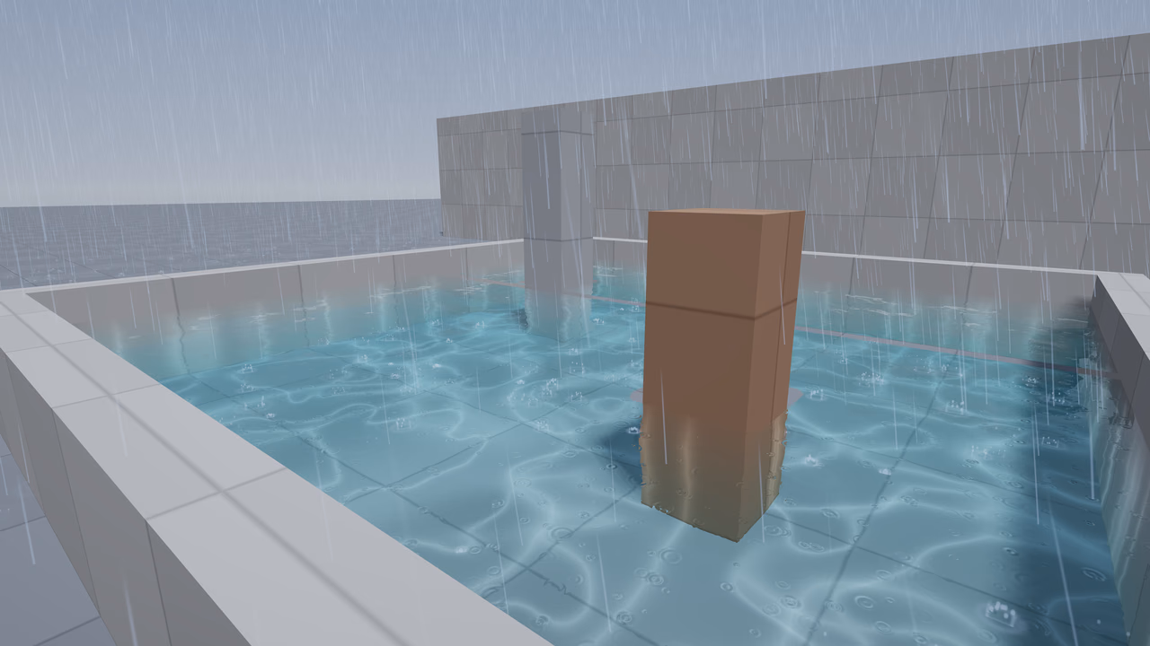 Rain on the pool